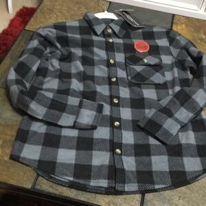 Distortion boys soft plaid flannel  button down shirt. Size 8